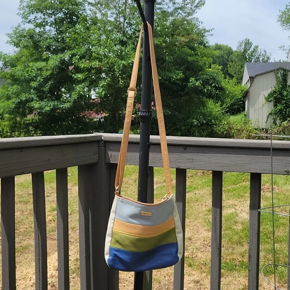Relic color stripe faux leather purse shoulder bag